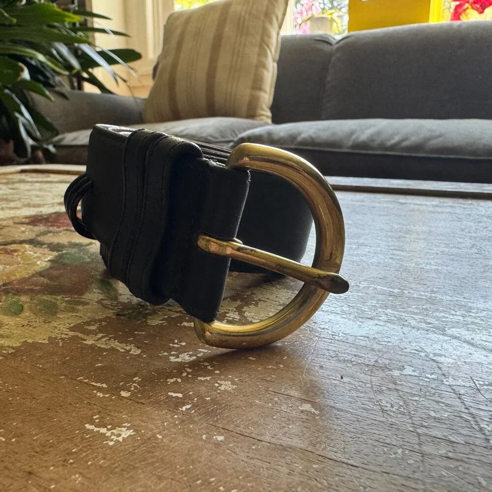 Coach Black Leather Belt Size Medium 8500 Series